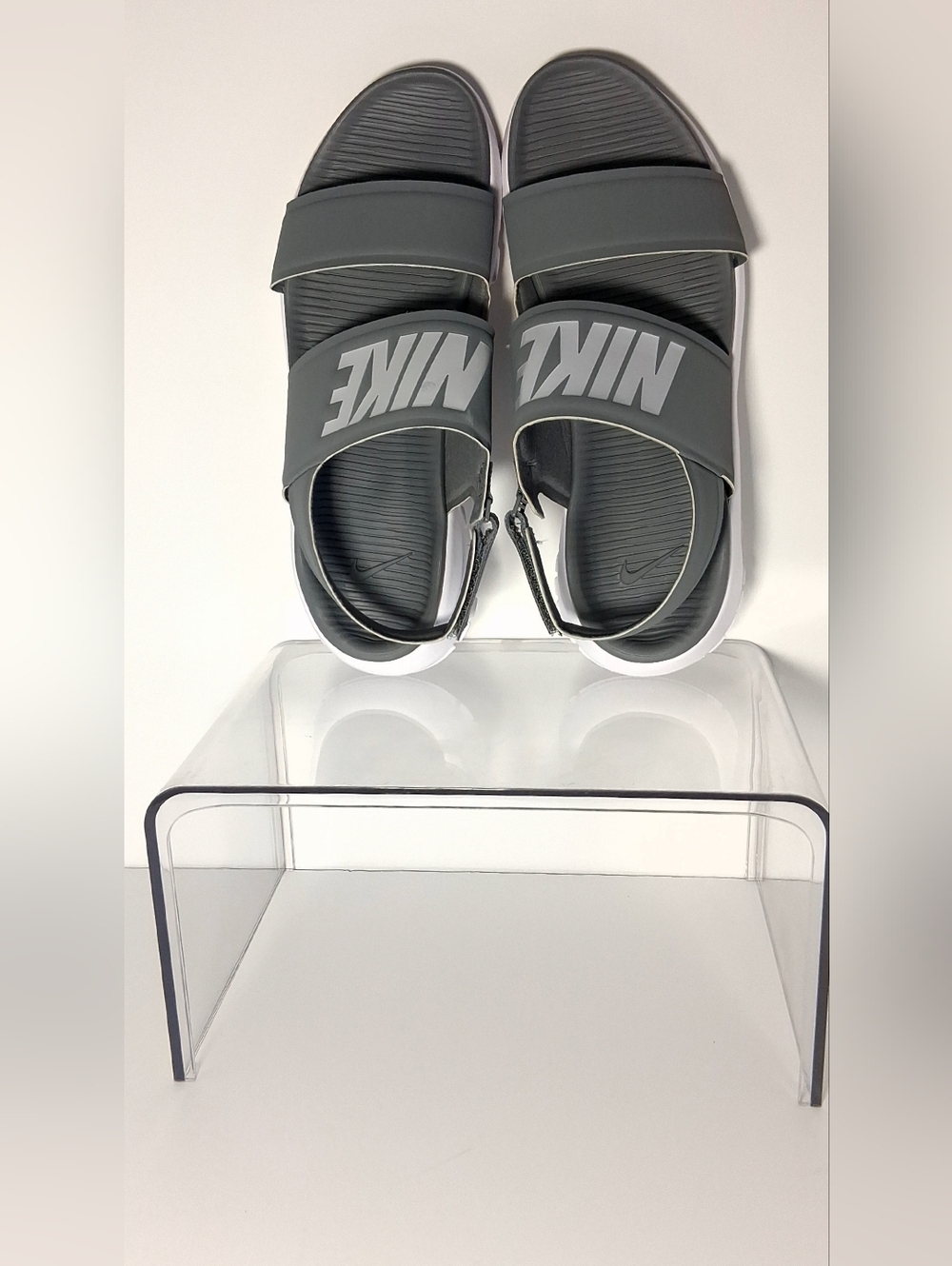 Nike Grey Logo Sport Women's Sandals Size 8 - Picture 8 of 16